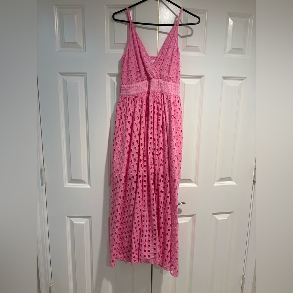 SOLID & STRIPED Pink Eyelet Dress Size S Summer Cottagecore - Picture 2 of 9